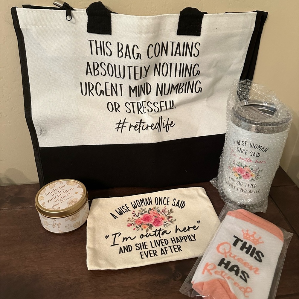 Retired Life Black and White Tote Bag